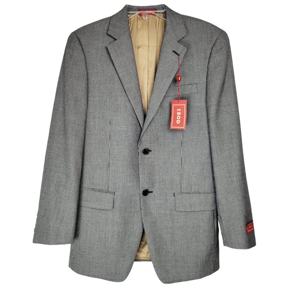 Izod Men's NWT 36R Blazer Sport Coat 2 Button Lined Dual Vent Black White Check